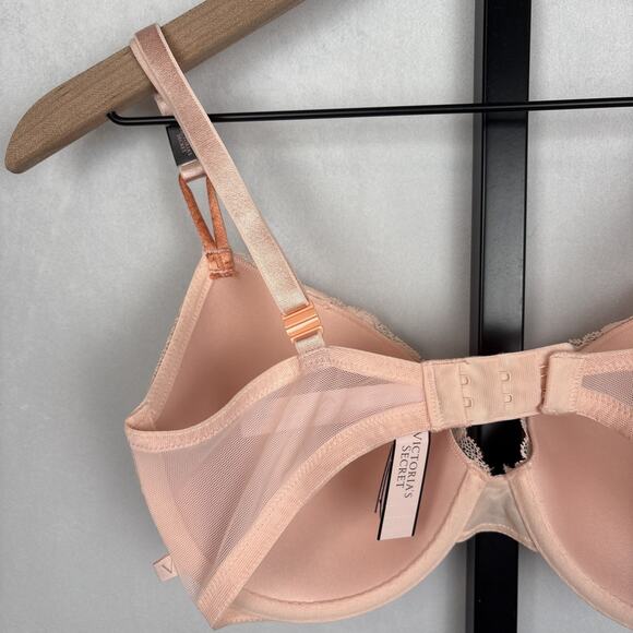 NEW Victoria's Secret Very Sexy Lace Demi Bra 32DD Lightly Lined Underwire Pink - Picture 6 of 9